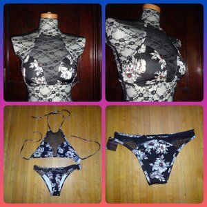 Victoria's Secret mesh fishnet cutout bikini XS